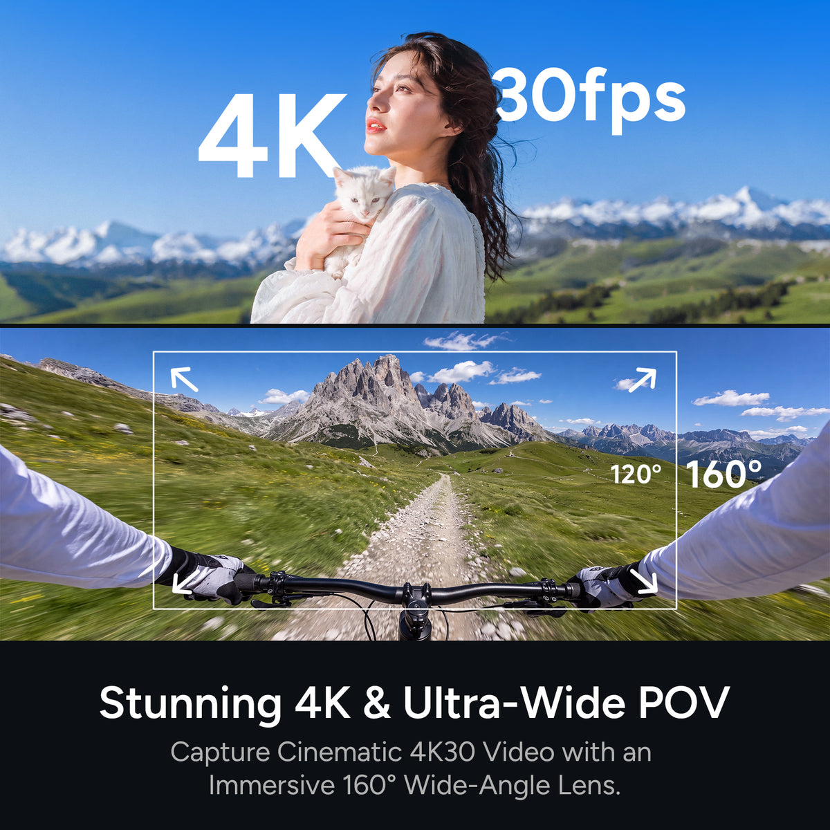 SJCAM C400 PRO 4K/30FPS Professional Vlogging Camera, Enhanced 1/1.8inch Ultra-Clear Sensor, 7H Recording Action Cam, 6-Axis Gyro + EIS, 2.29'' Rotatable Touch Screen, 30M Waterproof