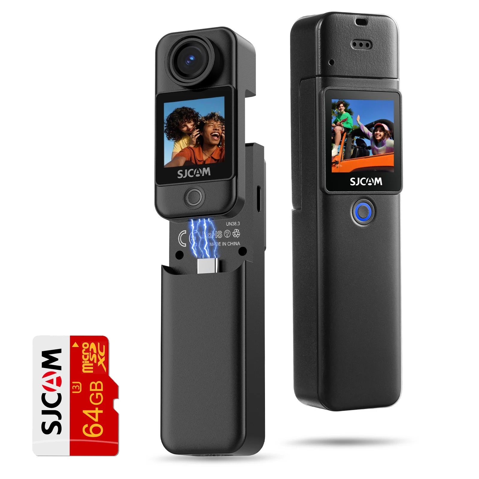 SJCAM C300 4K Action Camera with 6-Axis Stabilization, 30M Waterproof, Dual Touch Screen, Helmet Mount Kit - Portable Body Camera for Vlogging, Live Streaming, Sports - Includes Accessories (Black)