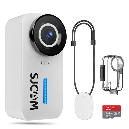 SJCAM C110 4K Ultra HD Action Camera, EIS Stabilization, Waterproof 30M, 125° Wide Angle, Body Camera with Helmet/Chest Mount, Built-in WiFi & Microphone, 15MP Photo, Vlogging Camera (White)