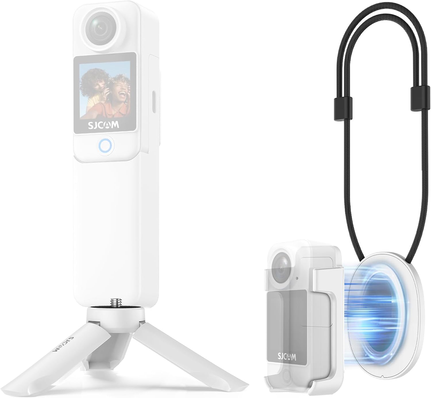 SJCAM C300 Accessories Kit, Magnetic & Triangular Mounting Brackets with Lanyard Clip for Wearable and Stand Shooting - Perfect for Action Camera Vlogging, First & Third Person Perspective