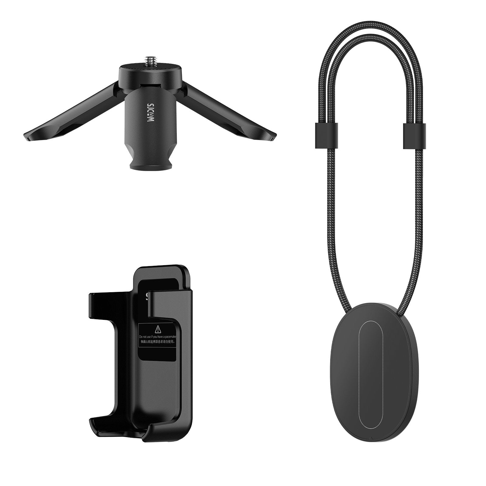 SJCAM C300 Accessories Kit, Magnetic & Triangular Mounting Brackets with Lanyard Clip for Wearable and Stand Shooting - Perfect for Action Camera Vlogging, First & Third Person Perspective