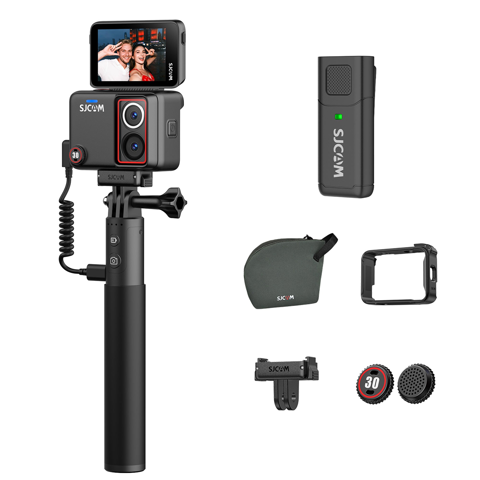 SJCAM SJ30 8K Dual Lens Action Camera, Day Night Dual Lens, Voice Control, Lossless Vertical Video, Horizon Lock, 2.51" Flip Screen,Waterproof Sports Camera for Vlog Diving Skiing