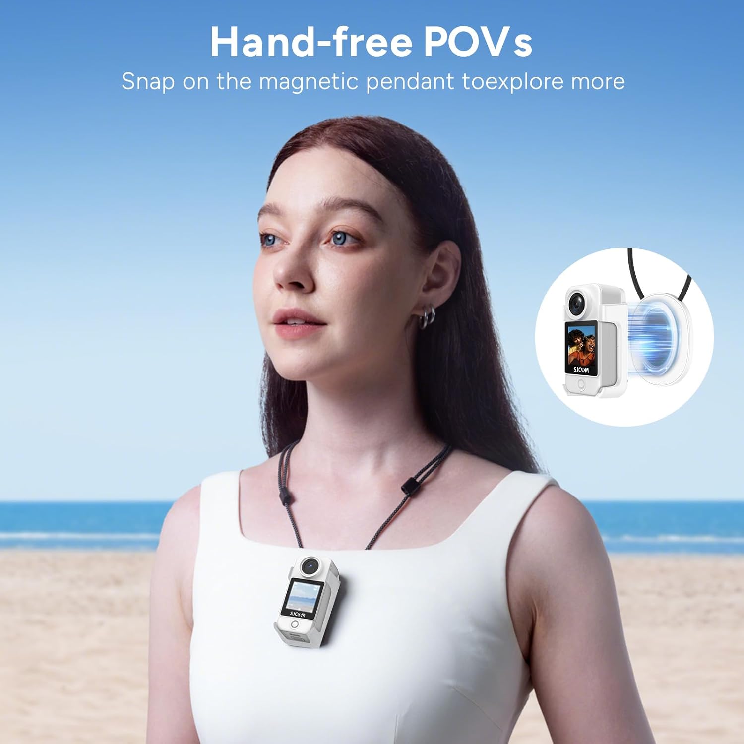 SJCAM C300 Accessories Kit, Magnetic & Triangular Mounting Brackets with Lanyard Clip for Wearable and Stand Shooting - Perfect for Action Camera Vlogging, First & Third Person Perspective