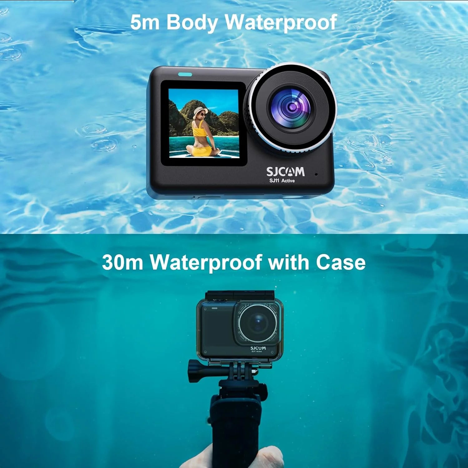 SJCAM SJ11 4K Action Camera with OIS+EIS Stabilization - 98FT Waterproof Underwater Camera for Motorcycle, Helmet, Sports - 5G WiFi, Remote Control, Ultra Wide Angle, Active HDR