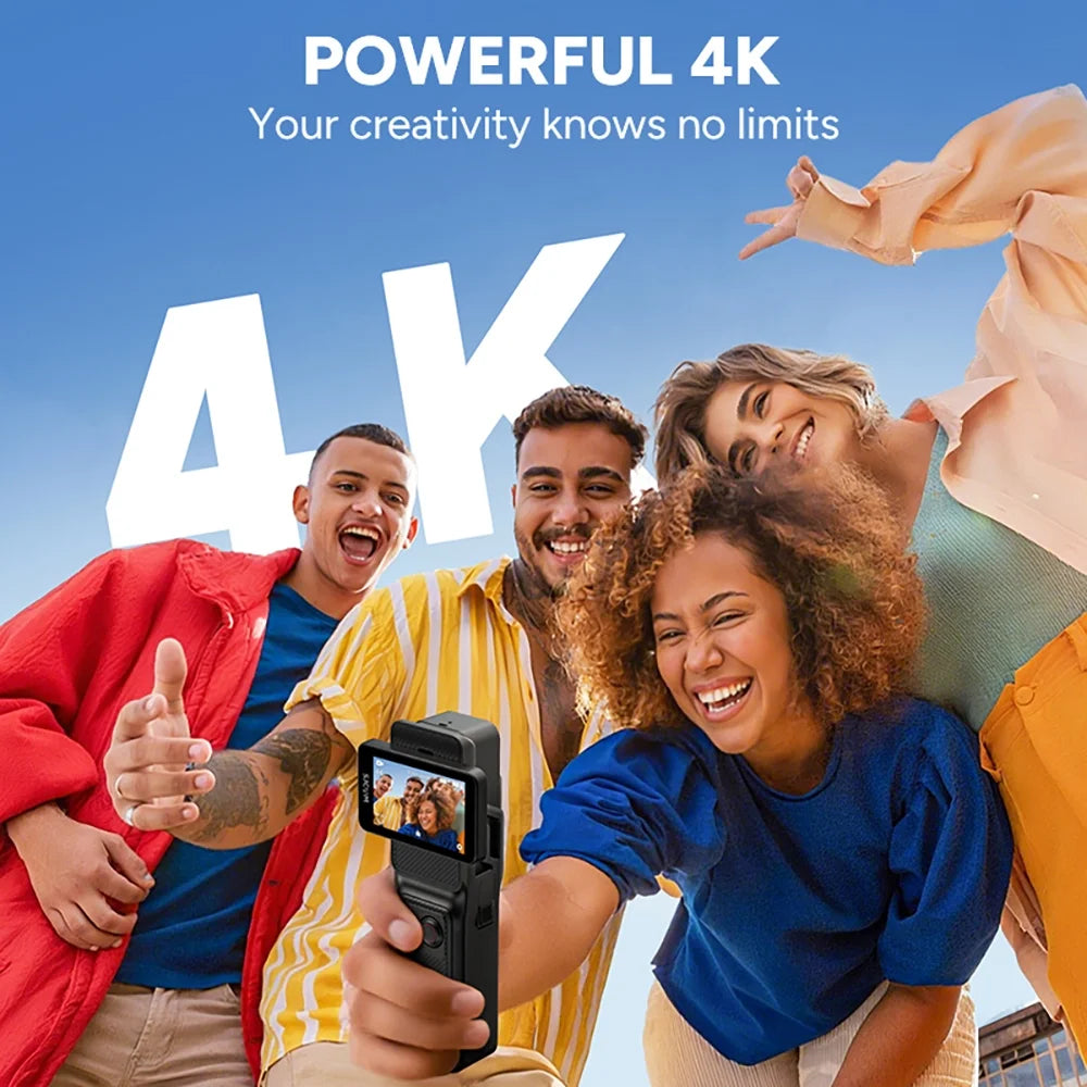 SJCAM C400 4K Action Camera with Rotatable Touch Screen - 7H Battery, 6-Axis Stabilization, 30M Waterproof Body Cam for Vlogging, Live Streaming & Sports - Ultra HD Pocket POV Camera