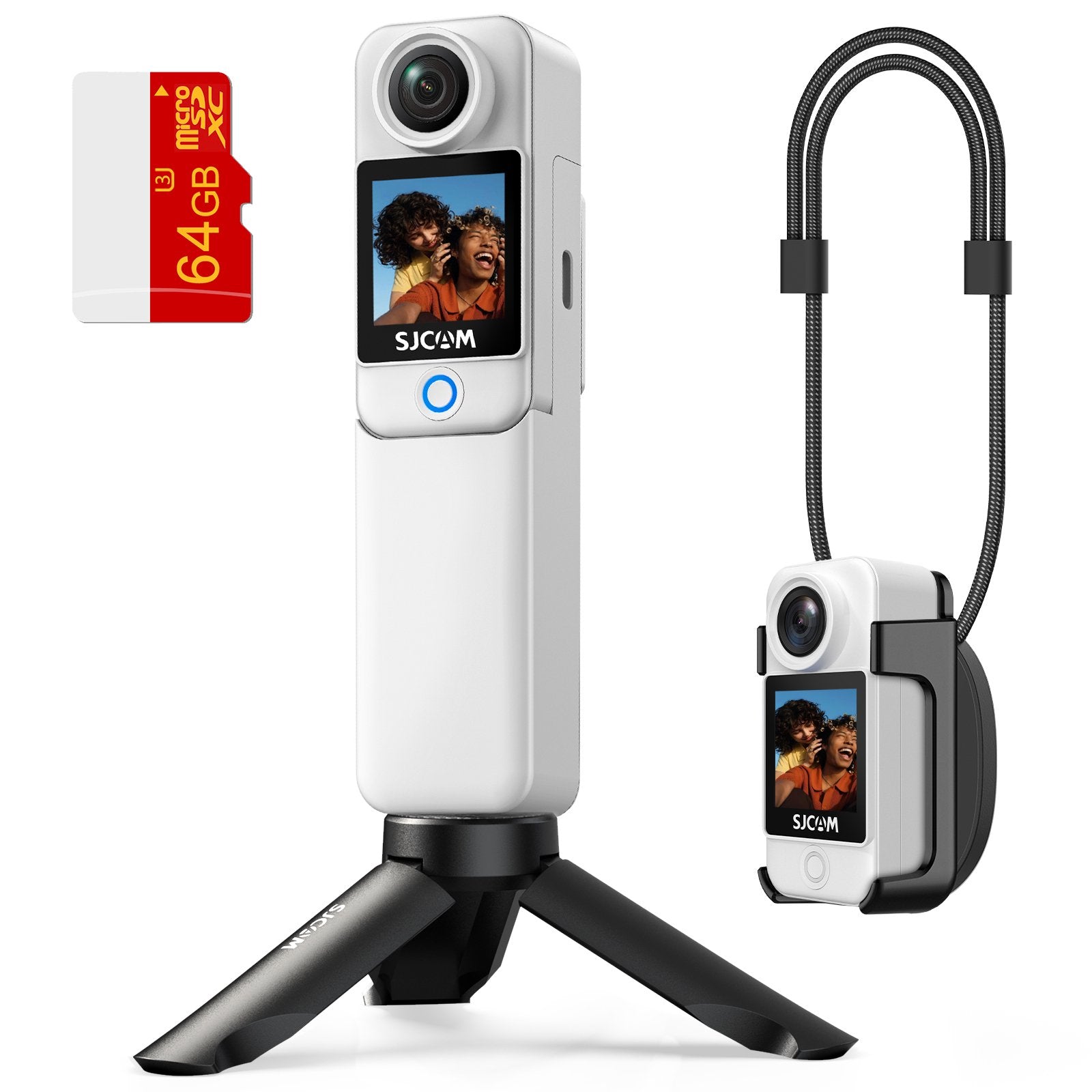 SJCAM C300 Accessories Kit, Magnetic & Triangular Mounting Brackets with Lanyard Clip for Wearable and Stand Shooting - Perfect for Action Camera Vlogging, First & Third Person Perspective