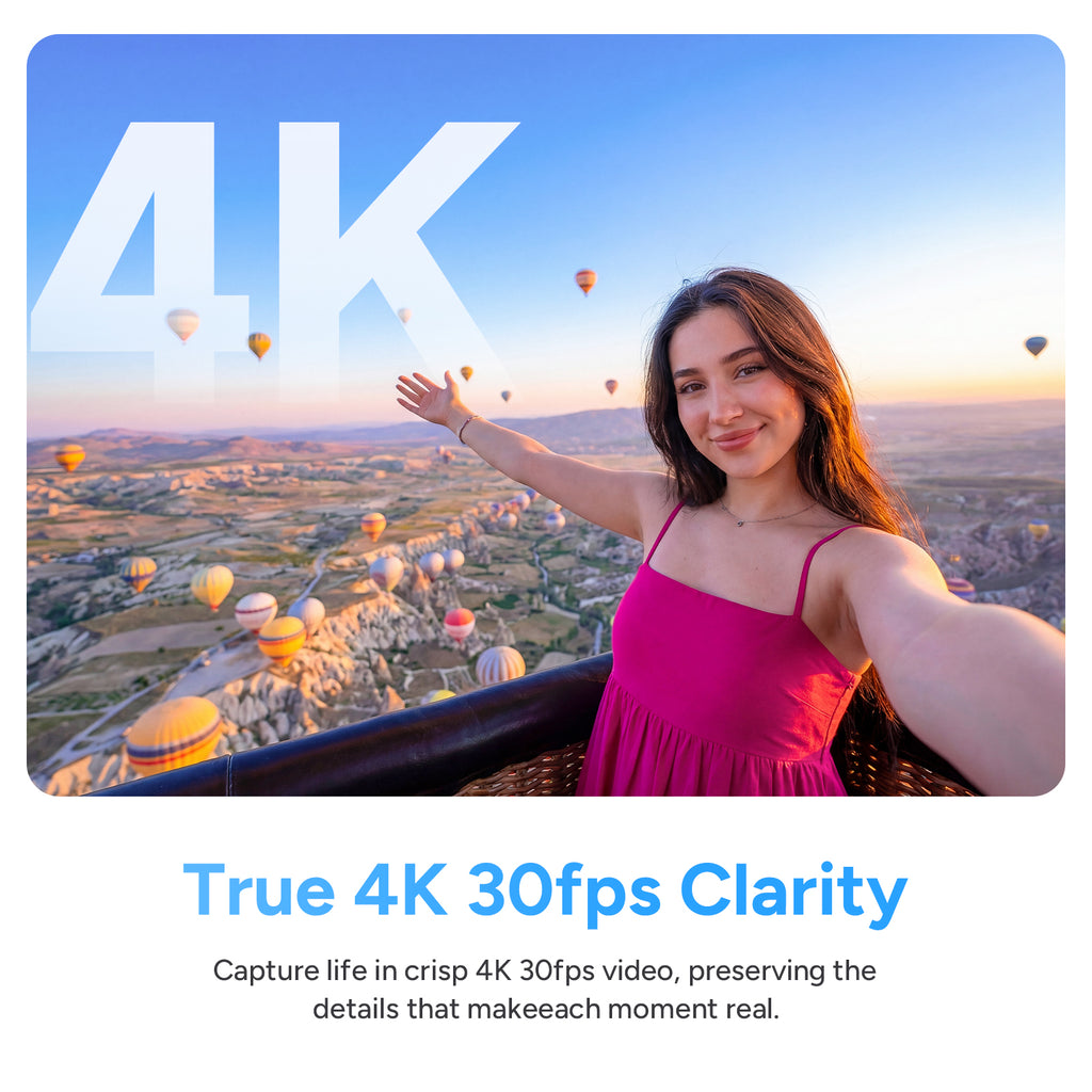 SJCAM C100+ Pro 4K Mini Action Camera, Ultra-Lightweight Thumb Cam with EIS Stabilization, Magnetic Wearable Body Camera for Travel Vlogging & POV Sports, 30m Waterproof with Case, Black