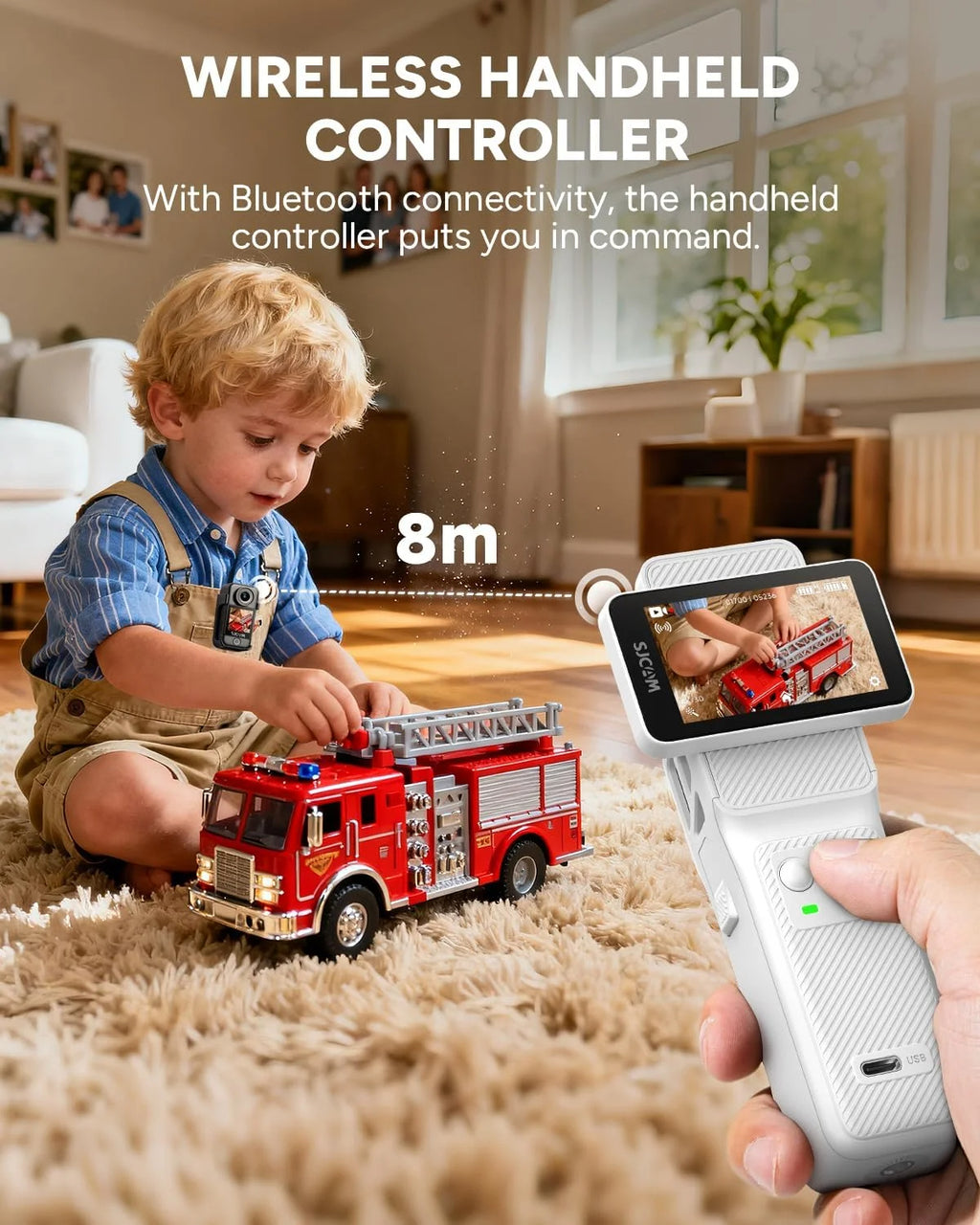 SJCAM C400 3 in 1 Vlogging Camera Combo, 4K Pocket Handheld Camera, 7H Power, 6-Axis Stabilization Action Camera, 2.29''Touch Screen, Waterproof Body Cam for Travel Vlog and YouTube Live Streaming