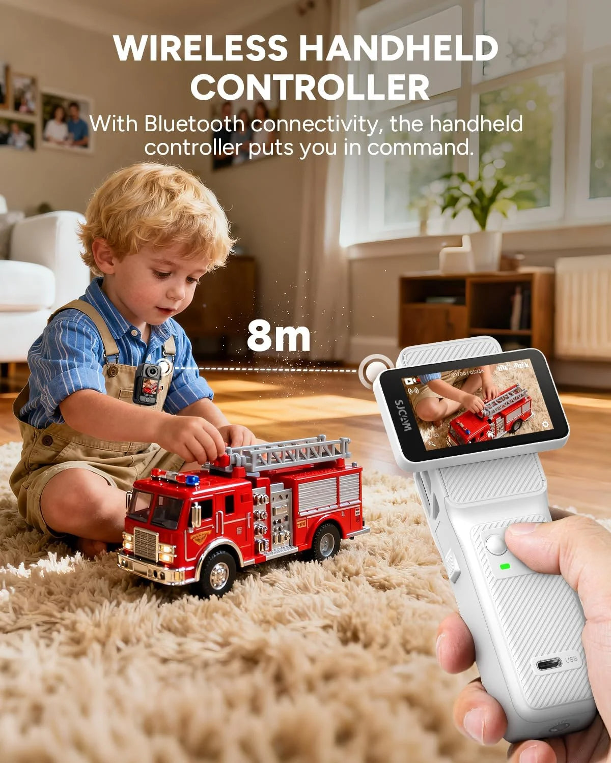 SJCAM C400 3 in 1 Vlogging Camera Combo, 4K Pocket Handheld Camera, 7H Power, 6-Axis Stabilization Action Camera, 2.29''Touch Screen, Waterproof Body Cam for Travel Vlog and YouTube Live Streaming