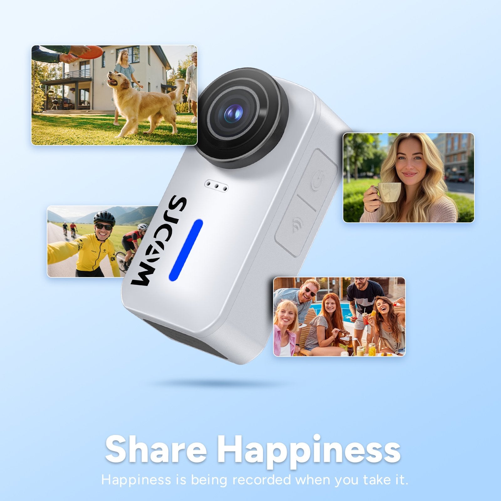 SJCAM C110 4K Ultra HD Action Camera, EIS Stabilization, Waterproof 30M, 125° Wide Angle, Body Camera with Helmet/Chest Mount, Built-in WiFi & Microphone, 15MP Photo, Vlogging Camera (White)