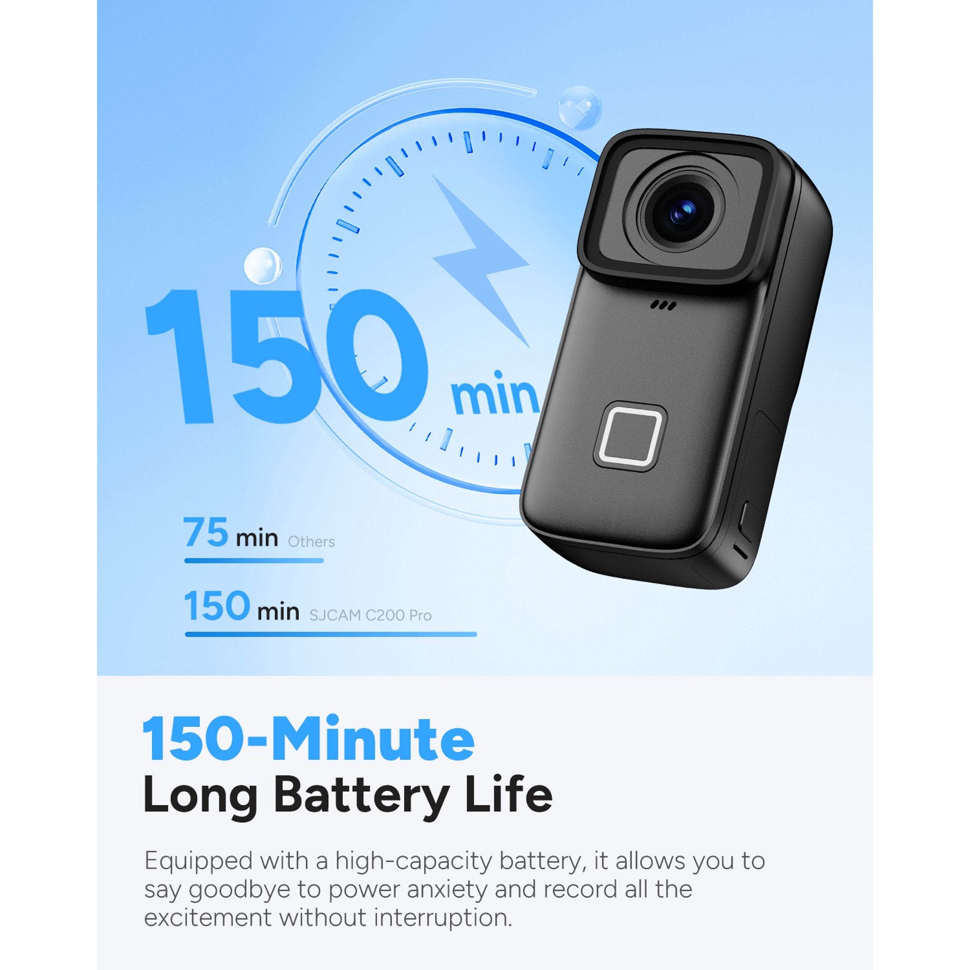 SJCAM C200 Pro 4K Waterproof Action Camera 30M Underwater EIS Stabilization 154° Wide Angle Touch Screen 5G WiFi Vlogging Camera Ultra HD HDR Live Streaming Sports Diving