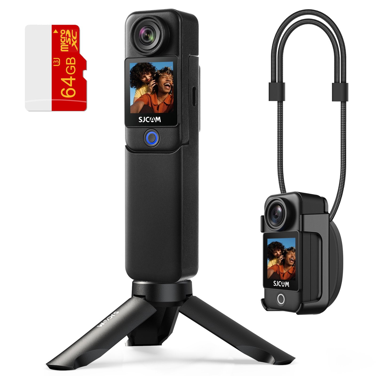 SJCAM C300 Accessories Kit, Magnetic & Triangular Mounting Brackets with Lanyard Clip for Wearable and Stand Shooting - Perfect for Action Camera Vlogging, First & Third Person Perspective
