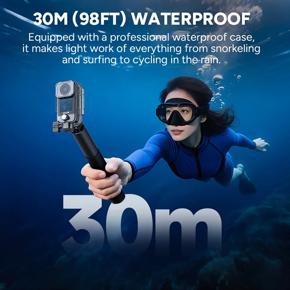 SJCAM C400 4K Action Camera with Rotatable Touch Screen - 7H Battery, 6-Axis Stabilization, 30M Waterproof Body Cam for Vlogging, Live Streaming & Sports - Ultra HD Pocket POV Camera