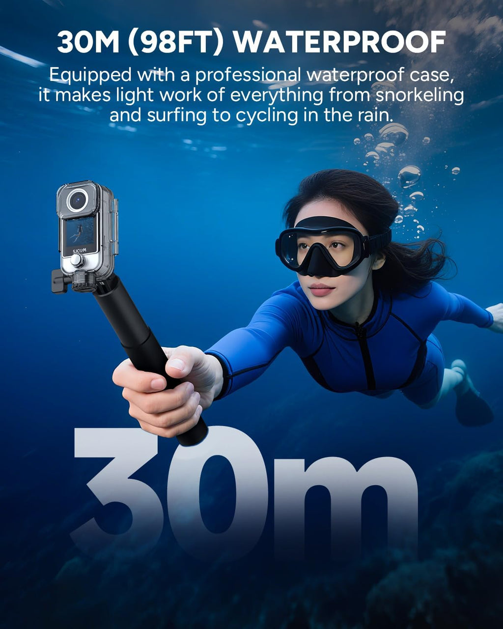 SJCAM C400 3 in 1 Vlogging Camera Combo, 4K Pocket Handheld Camera, 7H Power, 6-Axis Stabilization Action Camera, 2.29''Touch Screen, Waterproof Body Cam for Travel Vlog and YouTube Live Streaming