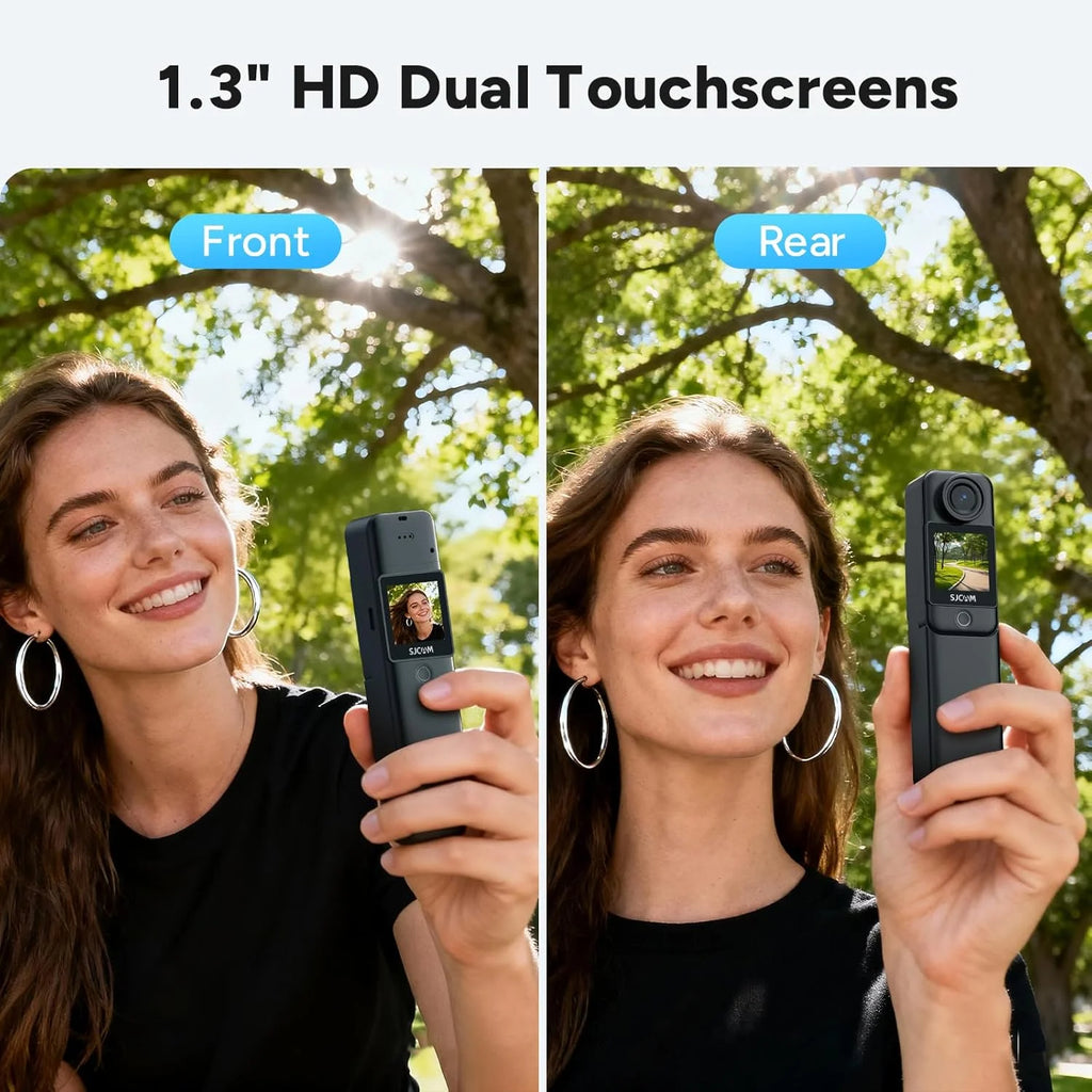 SJCAM C300 Vlogging Combo, 4K Pocket Action Camera,7Hour Power,6-Axis Stabilization,Dual-Touch Screen 154° Wide FOV Video Body Camera,Waterproof,for Vlogging YouTube Creators,Black
